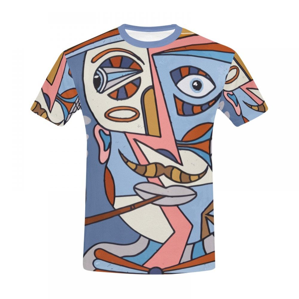 Men's Abstract Art Pipe Short T-shirt Uk