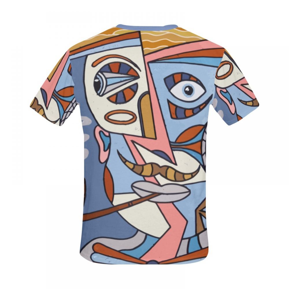 Men's Abstract Art Pipe Short T-shirt Uk