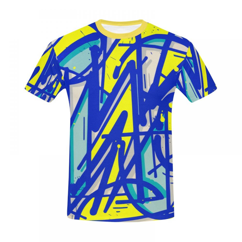 Men's Abstract Art Extrusion Module Short T-shirt Uk