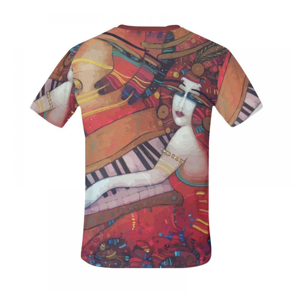 Men's Art Rouge Girl Piano Short T-shirt Uk