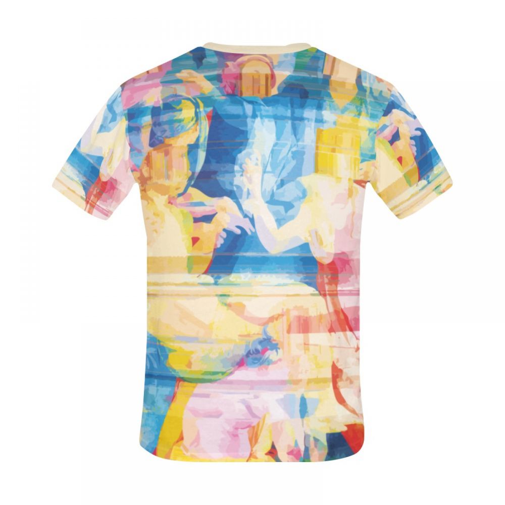 Men's Art Digital Glitch Short T-shirt Uk