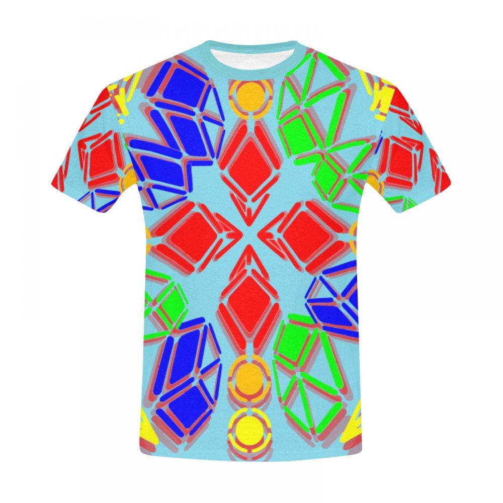 Men's Art Digital Diamond Candy Short T-shirt Uk