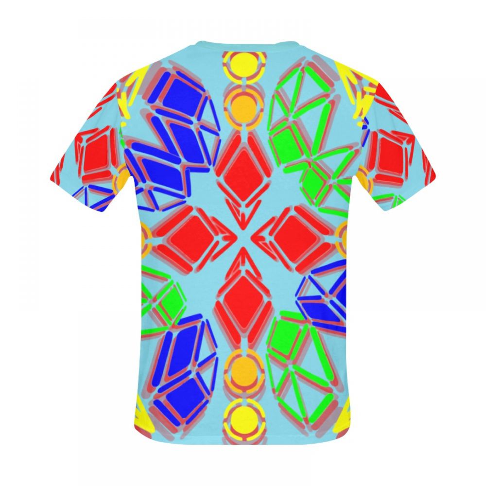 Men's Art Digital Diamond Candy Short T-shirt Uk