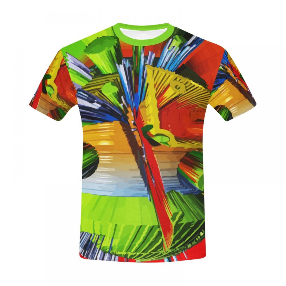 Men's Art Digital Earthquake Peak Short T-shirt Uk