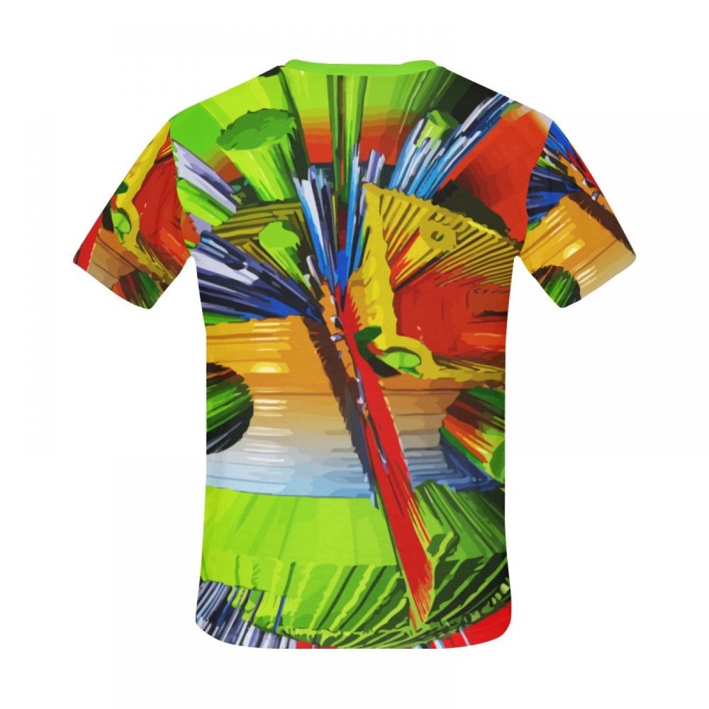 Men's Art Digital Earthquake Peak Short T-shirt Uk