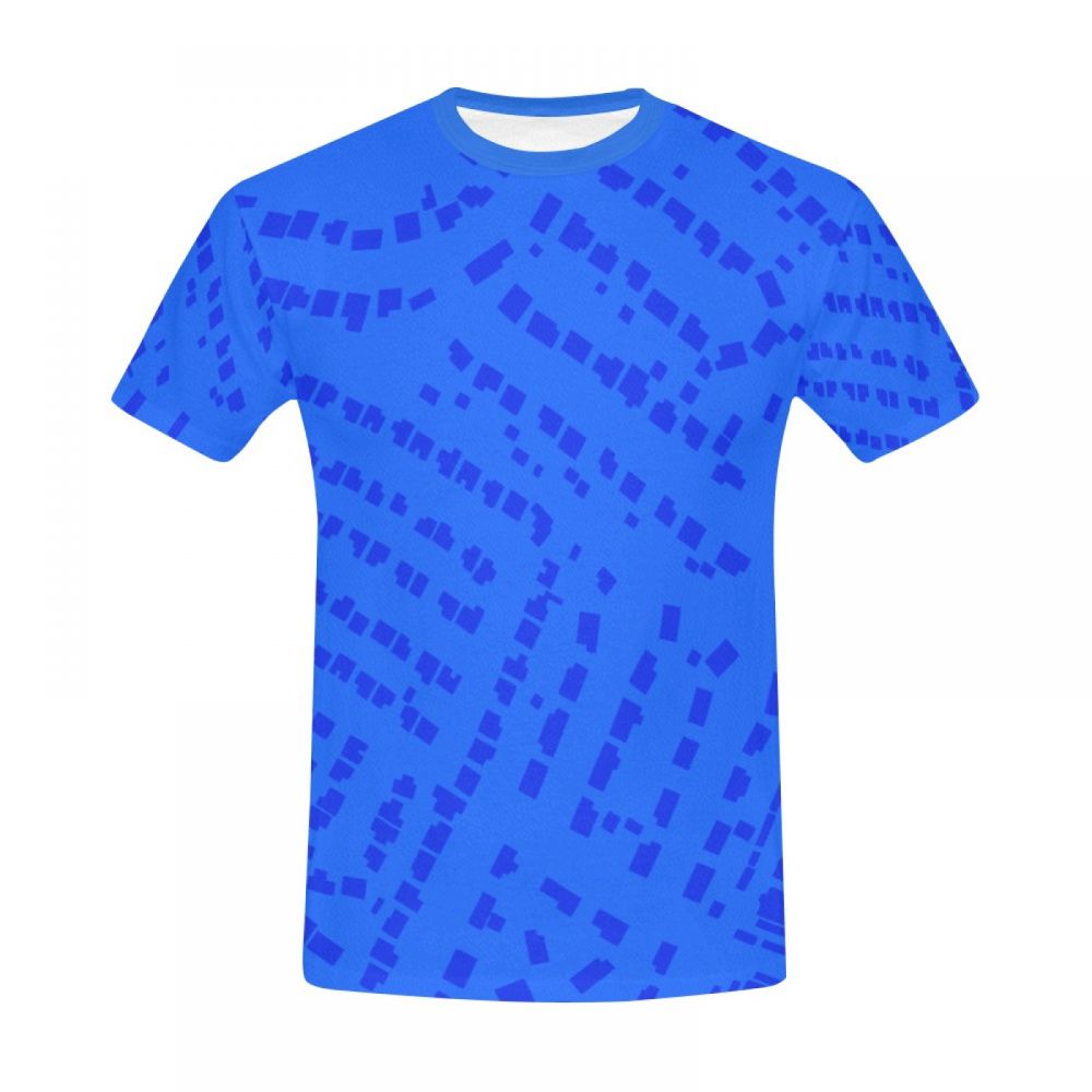 Men's Digital Art Blue Spots Short T-shirt Uk