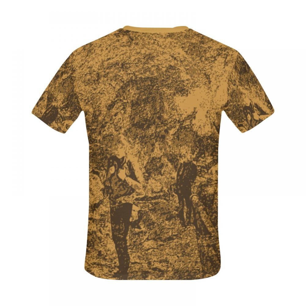 Men's Digital Art Brown Men Short T-shirt Uk