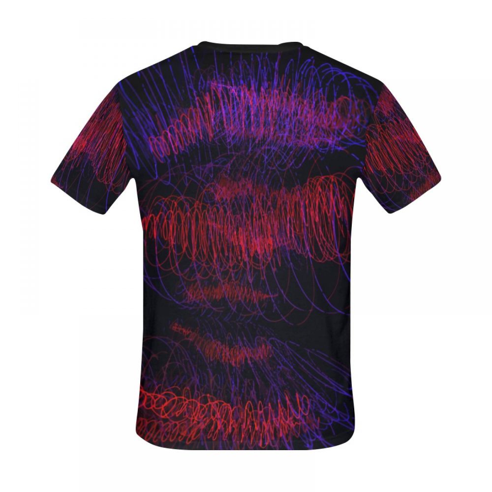 Men's Art Red Sound Waves Short T-shirt Uk