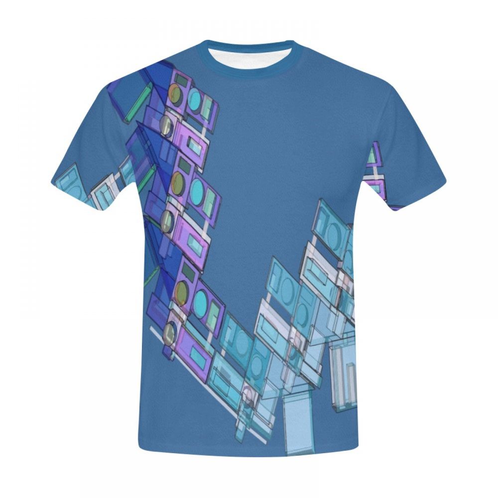 Men's 3d Modeling Geometric Art Short T-shirt Uk