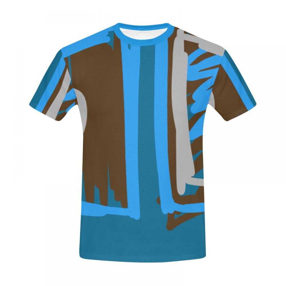 Men's Digital Art Blue Short T-shirt Uk