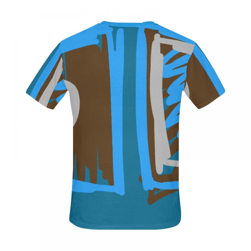 Men's Digital Art Blue Short T-shirt Uk