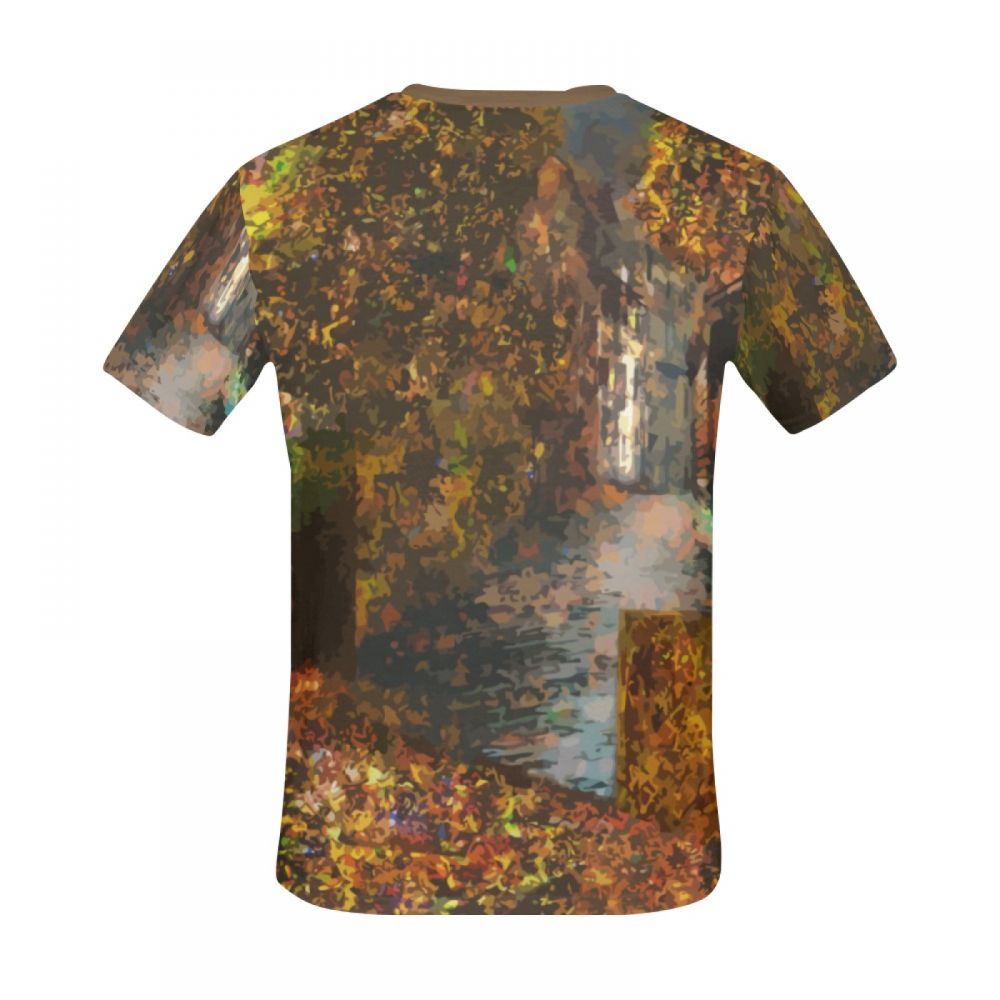 Men's Digital Art Hidden City Short T-shirt Uk