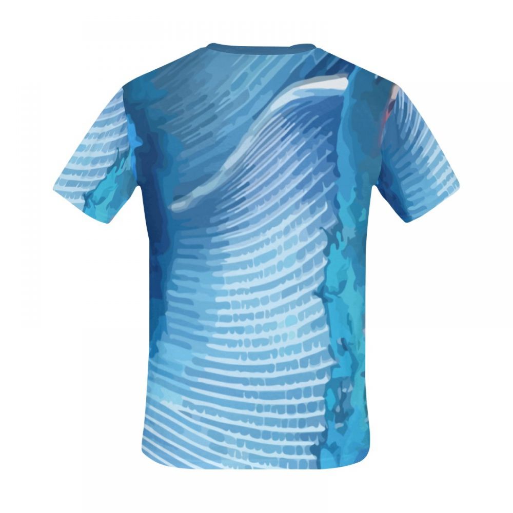 Men's Digital Art Waves Short T-shirt Uk