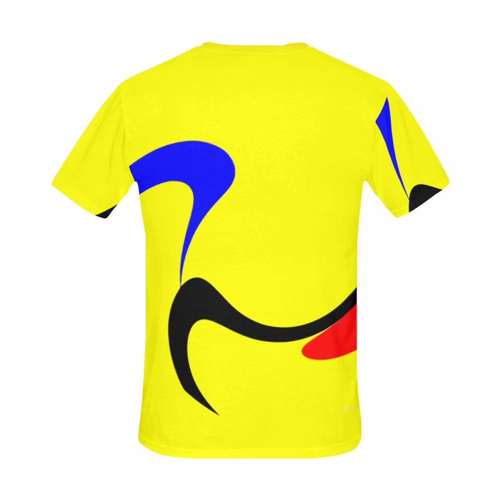 Men's Digital Art Yellow Short T-shirt Uk