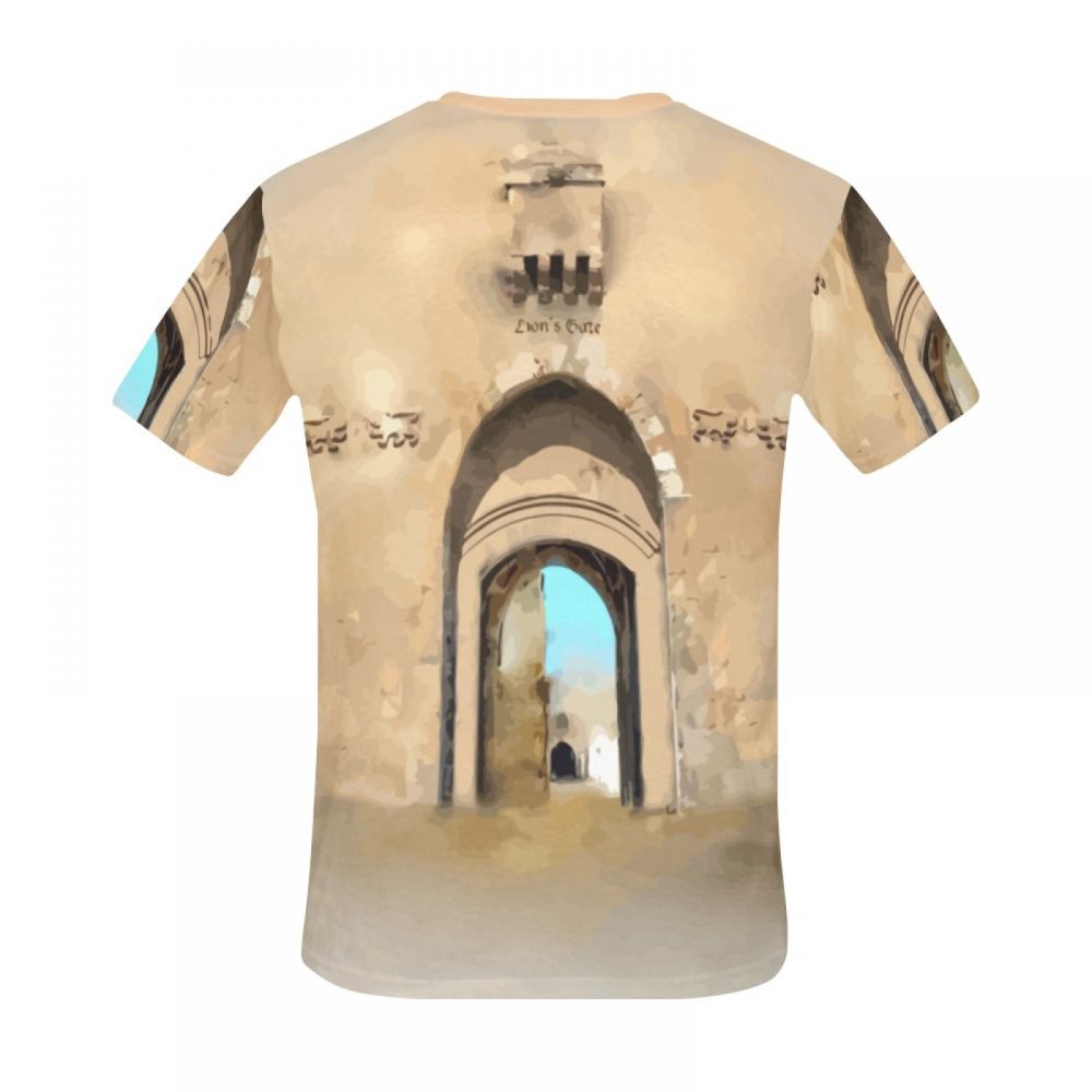 Men's Art Old City Of Jerusalem Short T-shirt Uk