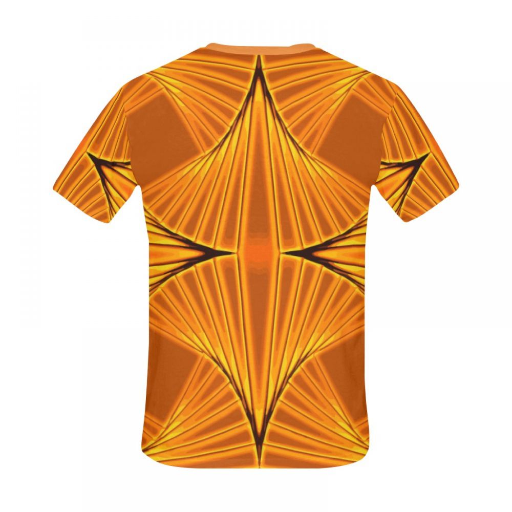 Men's Abstract Art Disco Gold Short T-shirt Uk