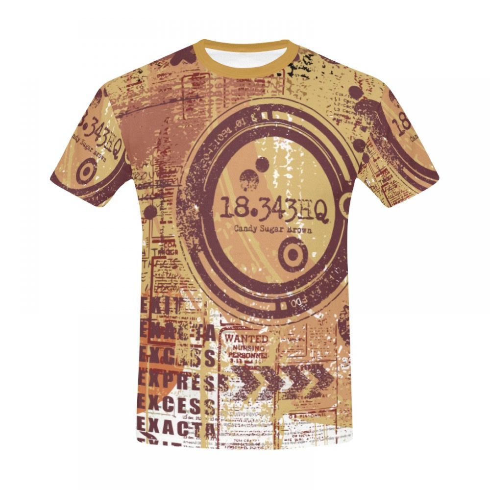 Men's Conceptual Art Candy Sugar Brown Short T-shirt Uk