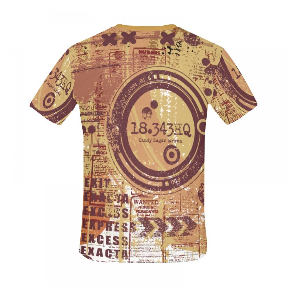 Men's Conceptual Art Candy Sugar Brown Short T-shirt Uk