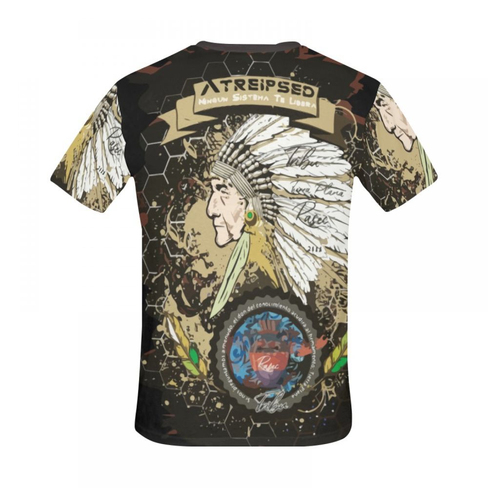 Men's Street Art Indian Culture Short T-shirt Uk