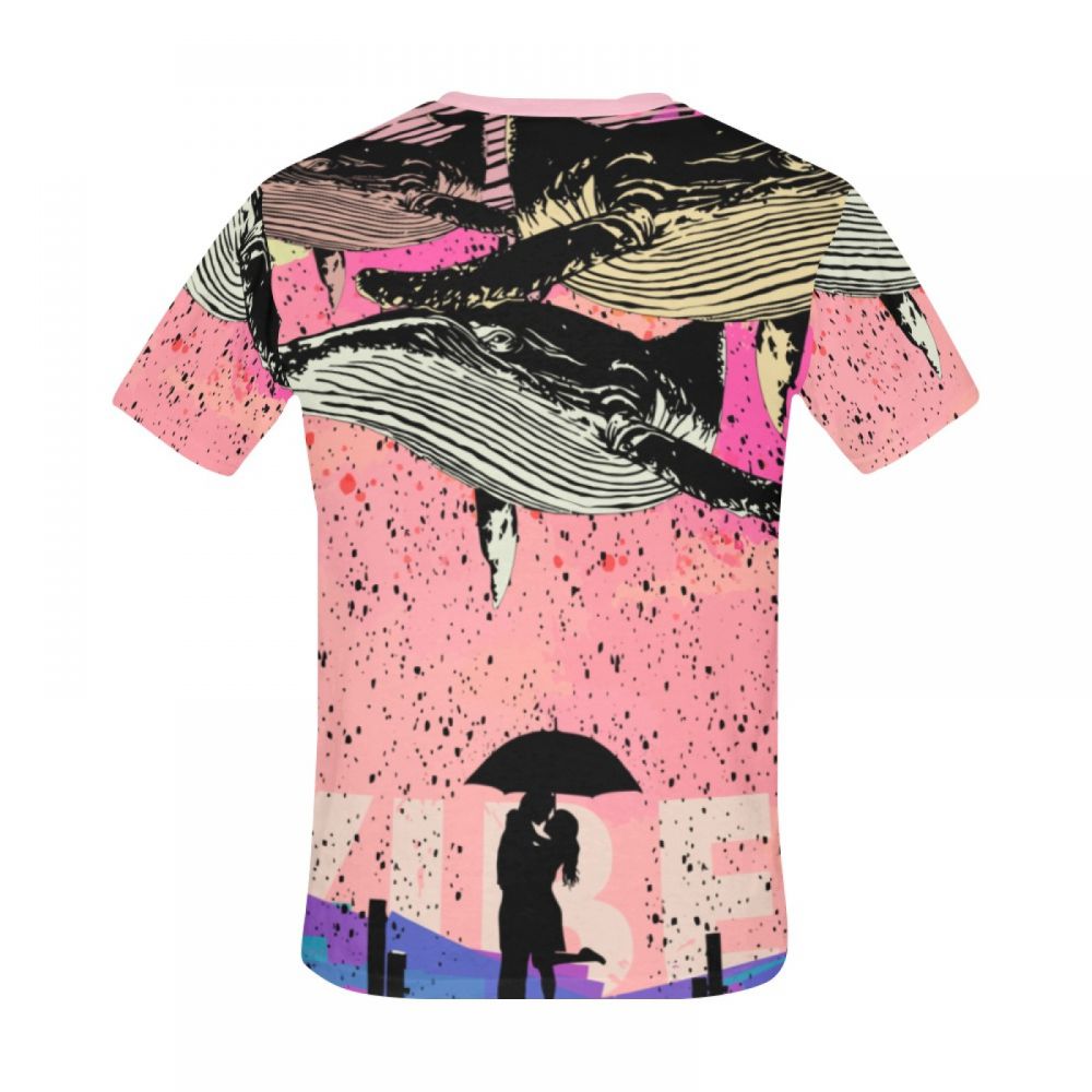 Men's Street Art Whale Love Mood Short T-shirt Uk