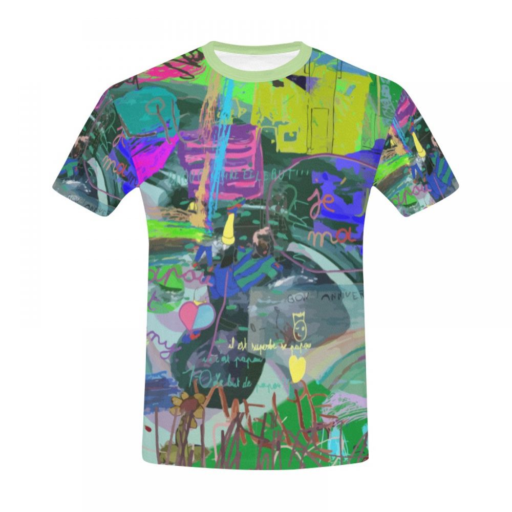 Men's Art Photo Children Playing Short T-shirt Uk