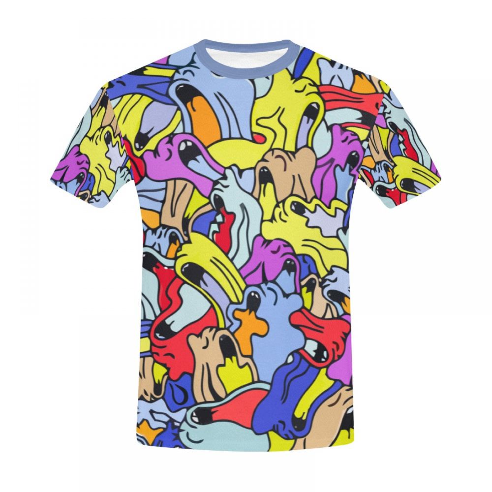 Men's Abstract Color Saturation Short T-shirt Uk