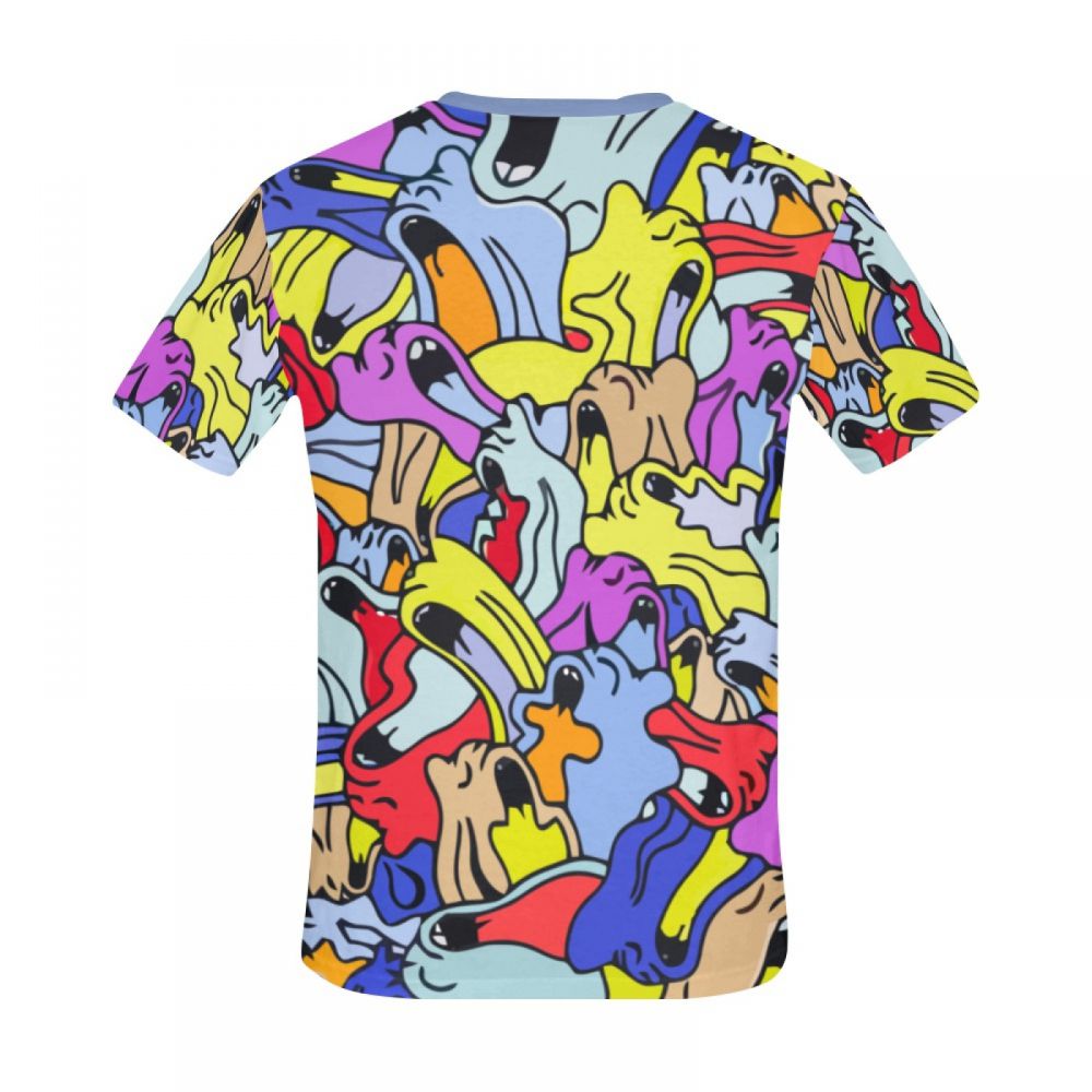 Men's Abstract Color Saturation Short T-shirt Uk