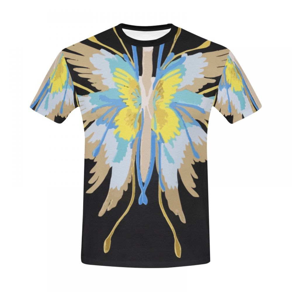 Men's Geometric Art Butterfly Short T-shirt Uk