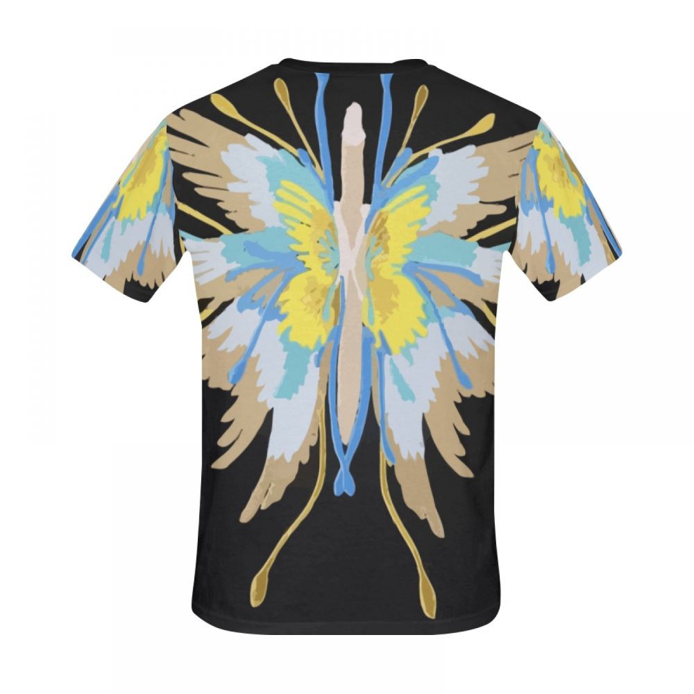 Men's Geometric Art Butterfly Short T-shirt Uk