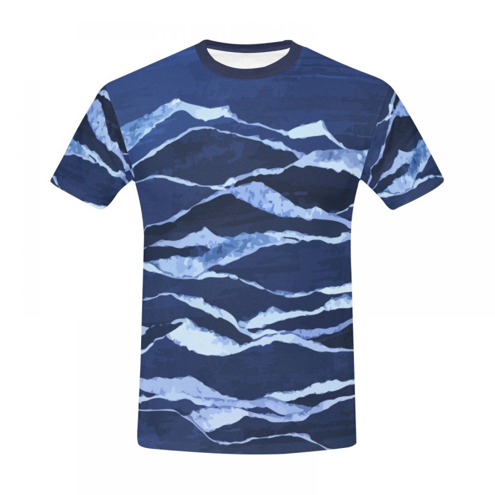 Men's Abstract Art Mountain Peak Short T-shirt Uk