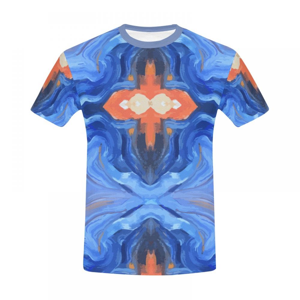 Men's Abstract Art Corrugated Cross Short T-shirt Uk