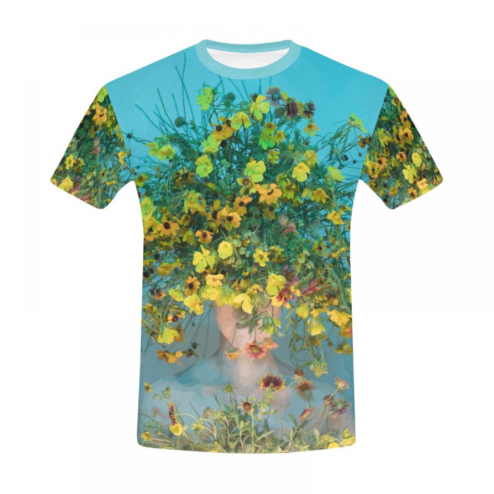 Men's Surreal Art Ladies Headband Flowers Short T-shirt Uk