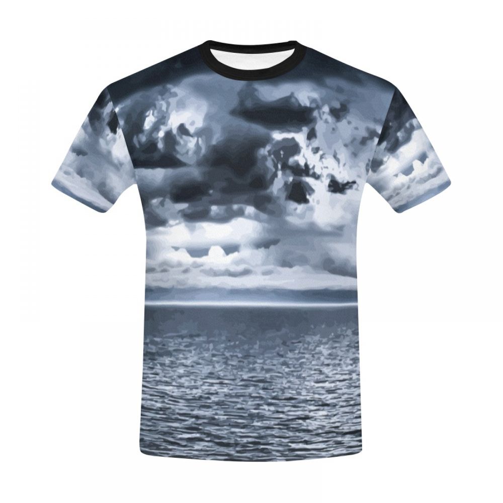 Men's Art Ocean Cloudy Short T-shirt Uk