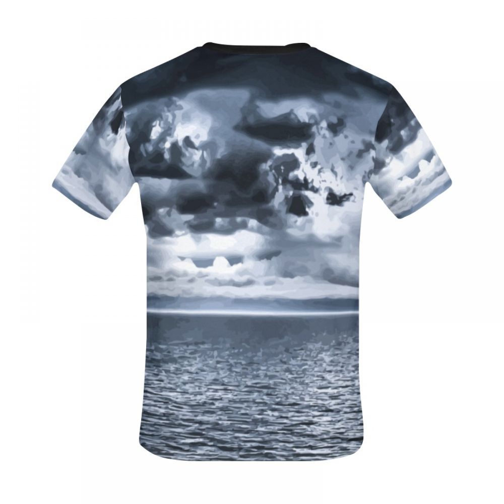 Men's Art Ocean Cloudy Short T-shirt Uk