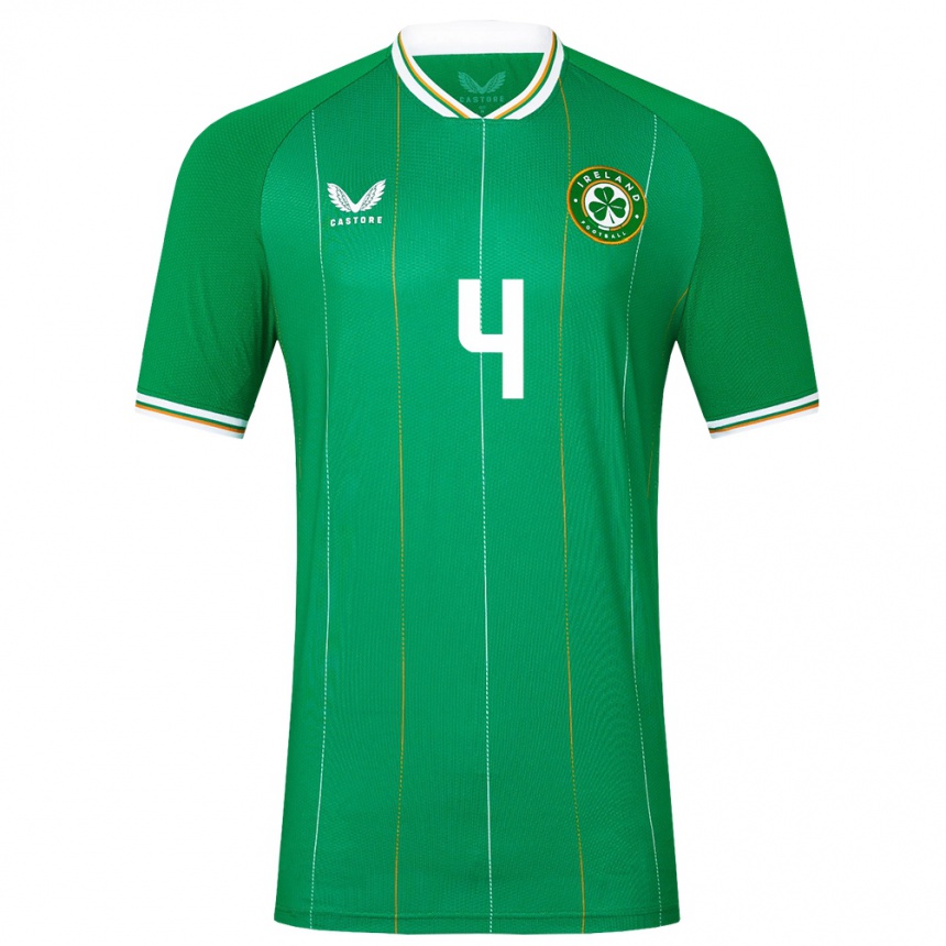 Kids Football Ireland Cathal Heffernan #4 Green Home Jersey 24-26 T-Shirt Uk