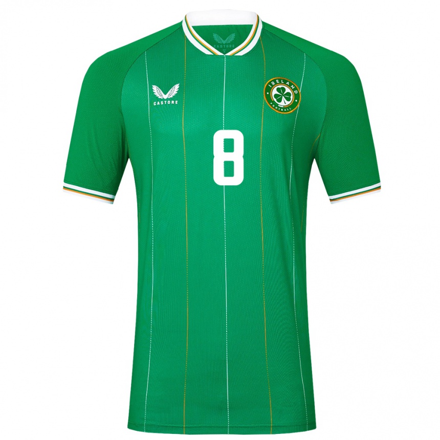 Kids Football Ireland Ruesha Littlejohn #8 Green Home Jersey 24-26 T-Shirt Uk