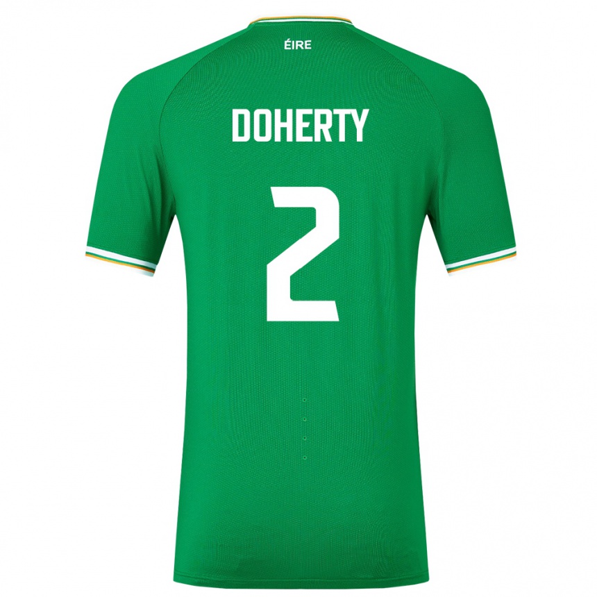 Kids Football Ireland Matt Doherty #2 Green Home Jersey 24-26 T-Shirt Uk