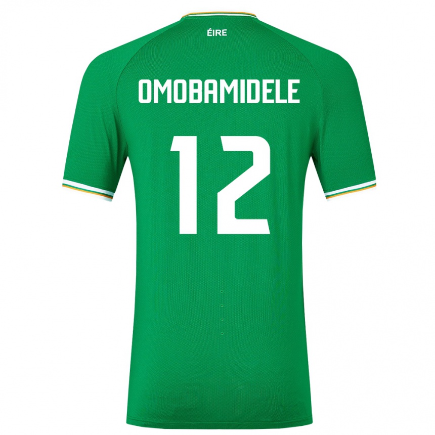 Kids Football Ireland Andrew Omobamidele #12 Green Home Jersey 24-26 T-Shirt Uk