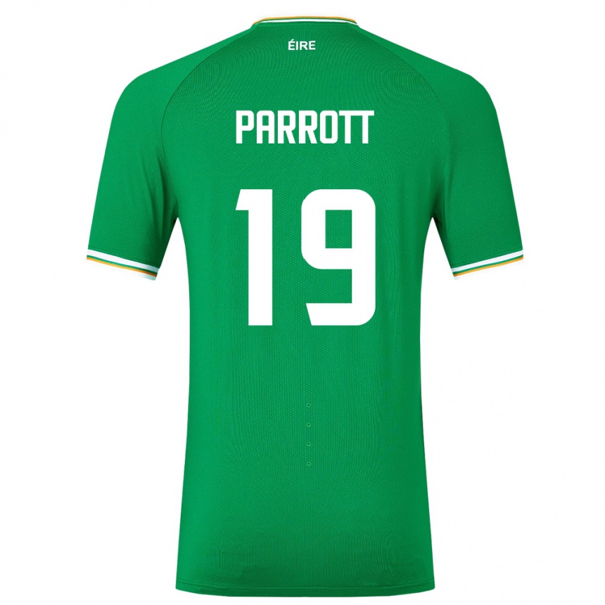 Kids Football Ireland Troy Parrott #19 Green Home Jersey 24-26 T-Shirt Uk