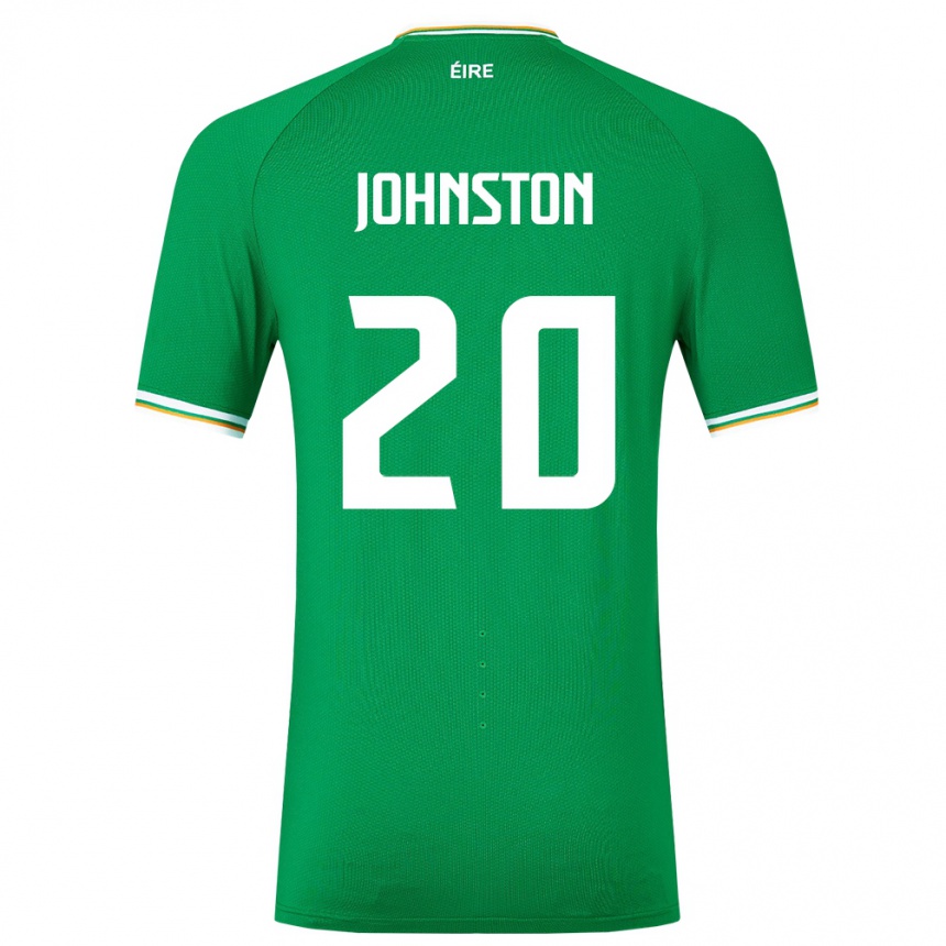 Kids Football Ireland Mikey Johnston #20 Green Home Jersey 24-26 T-Shirt Uk