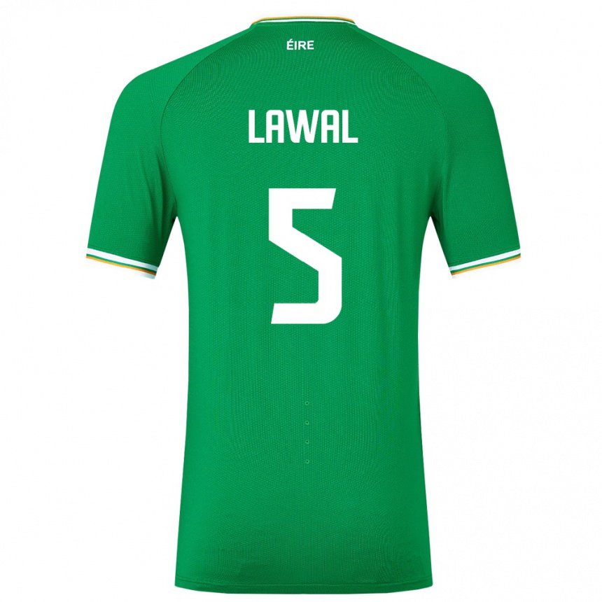 Kids Football Ireland Bosun Lawal #5 Green Home Jersey 24-26 T-Shirt Uk