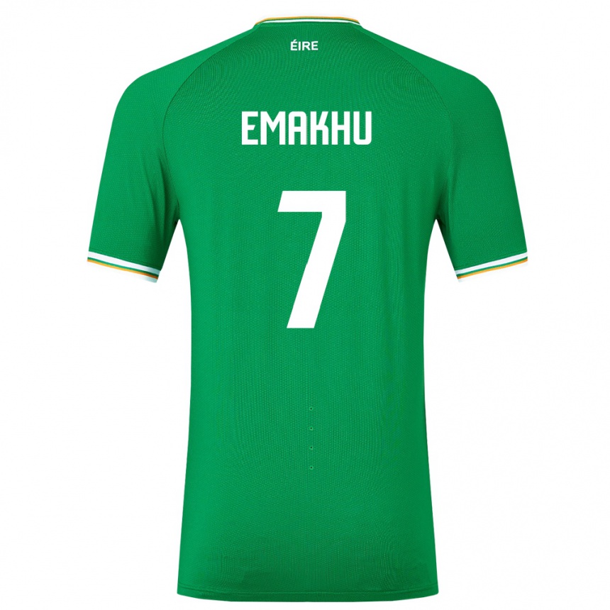 Kids Football Ireland Aidomo Emakhu #7 Green Home Jersey 24-26 T-Shirt Uk