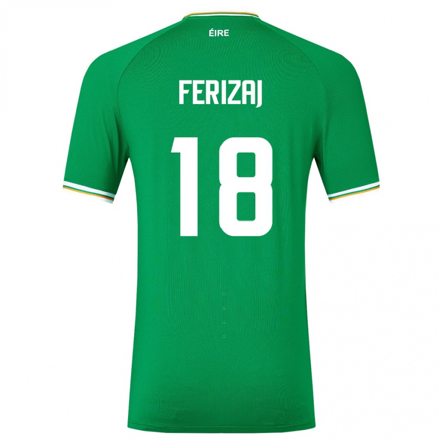 Kids Football Ireland Justin Ferizaj #18 Green Home Jersey 24-26 T-Shirt Uk