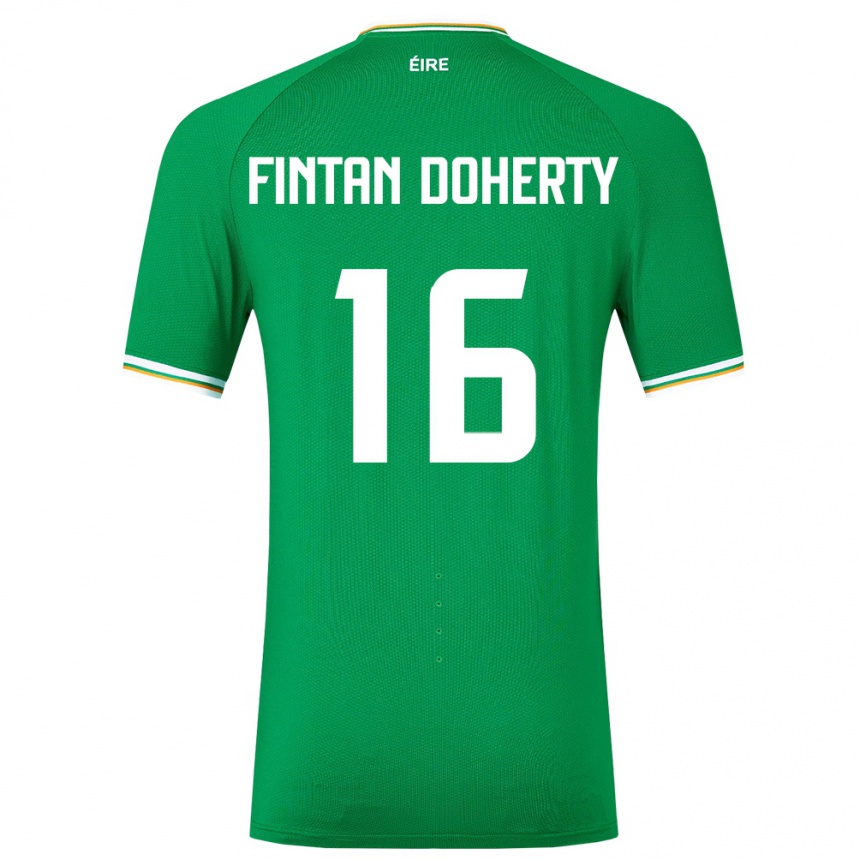 Kids Football Ireland Fintan Doherty #16 Green Home Jersey 24-26 T-Shirt Uk