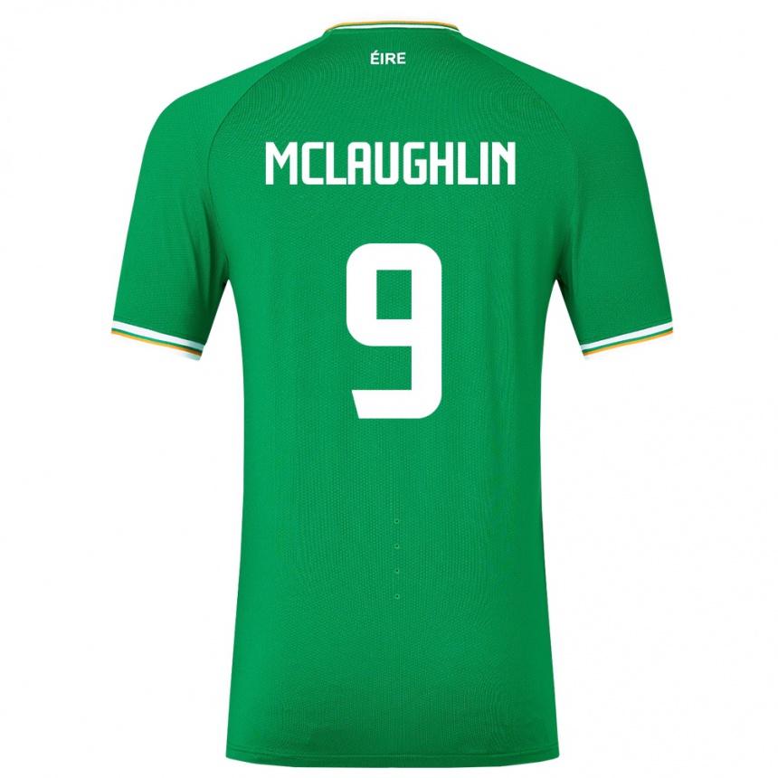 Kids Football Ireland Erin Mclaughlin #9 Green Home Jersey 24-26 T-Shirt Uk