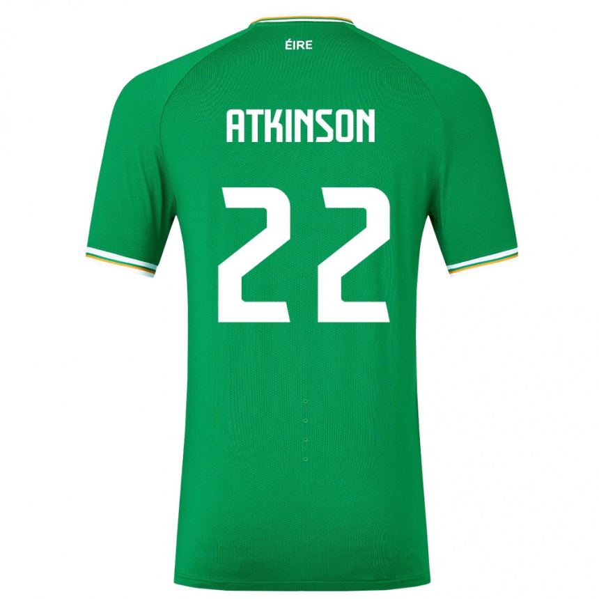 Kids Football Ireland Isibeal Atkinson #22 Green Home Jersey 24-26 T-Shirt Uk