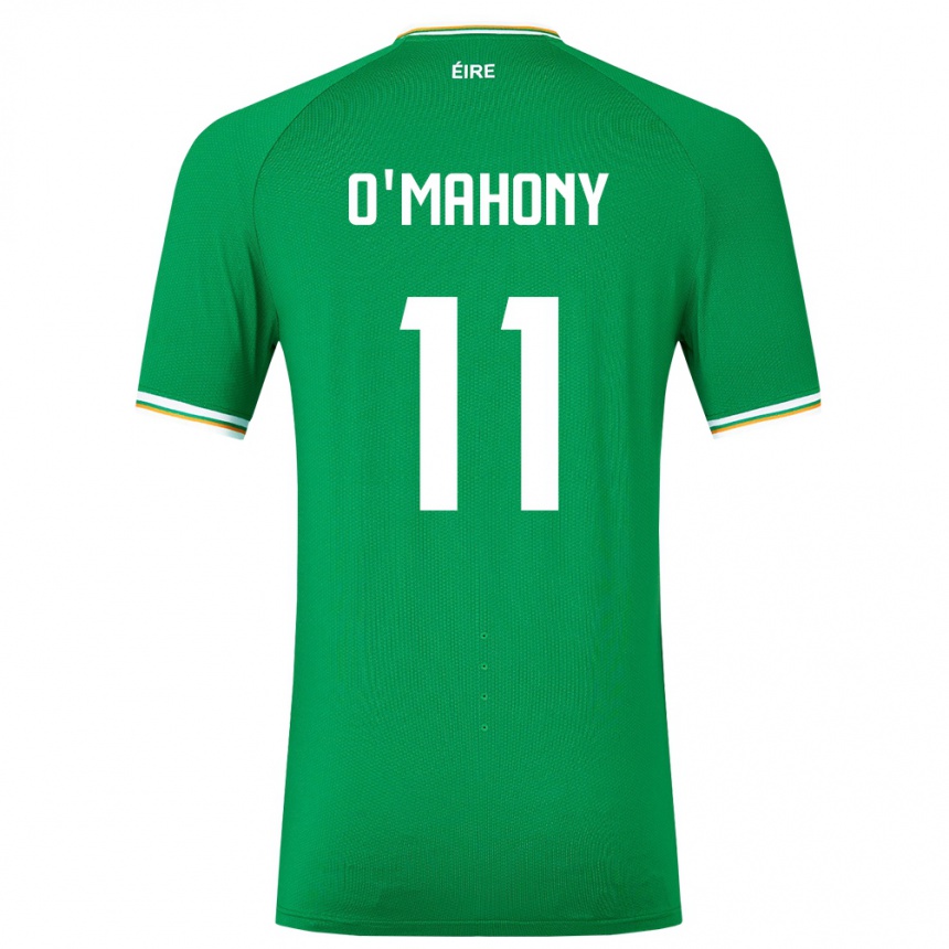 Kids Football Ireland Éabha O'mahony #11 Green Home Jersey 24-26 T-Shirt Uk