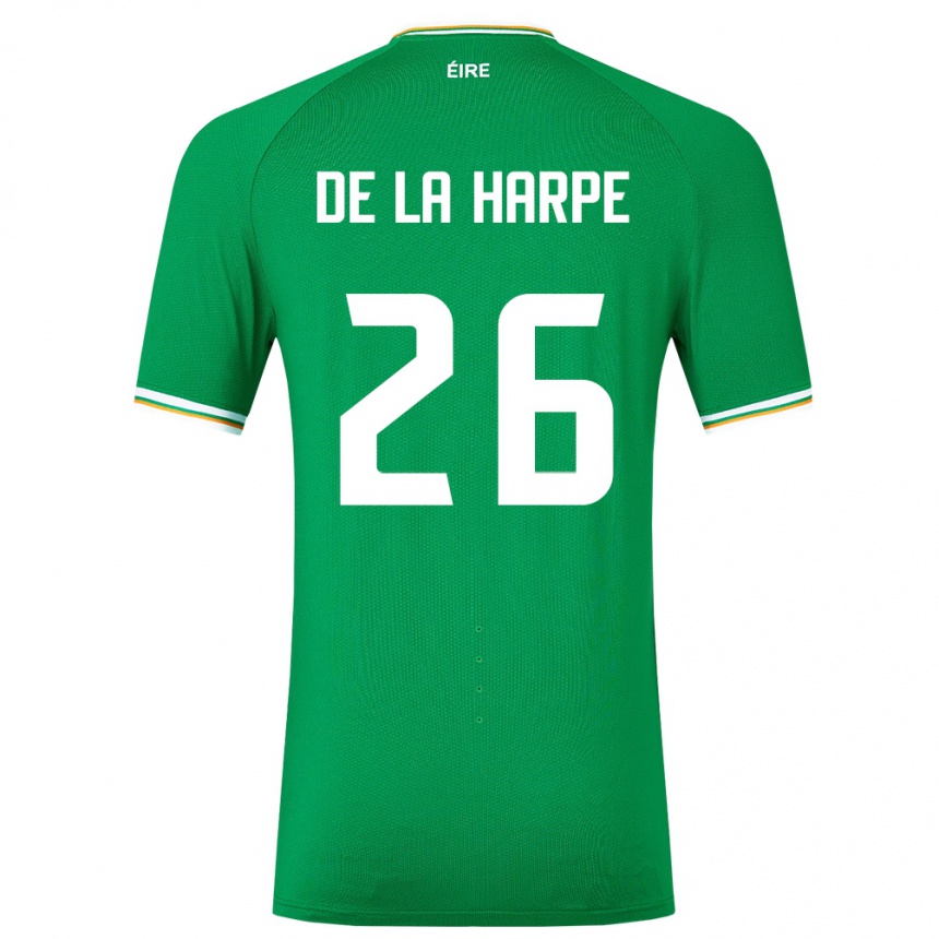 Kids Football Ireland Deborah-Anne De La Harpe #26 Green Home Jersey 24-26 T-Shirt Uk