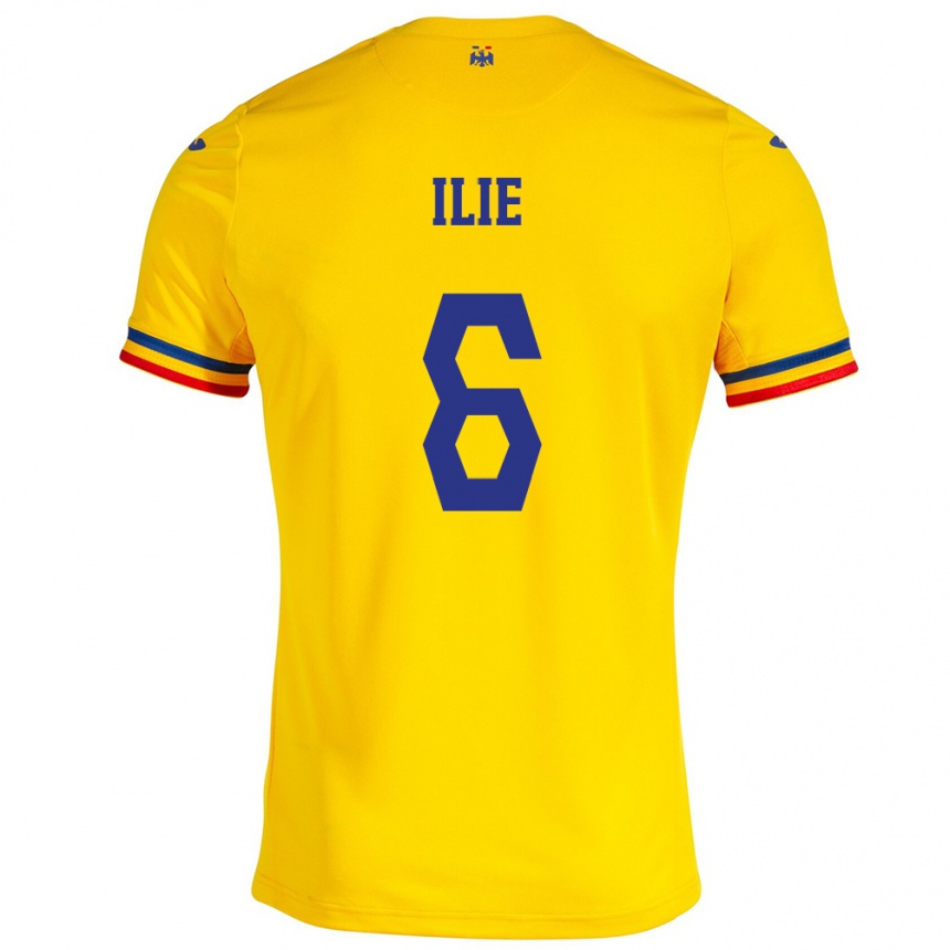 Kids Football Romania Matei Ilie #6 Yellow Home Jersey 24-26 T-Shirt Uk