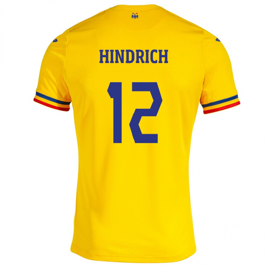 Kids Football Romania Otto Hindrich #12 Yellow Home Jersey 24-26 T-Shirt Uk